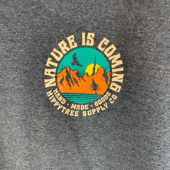 HippyTree Men's Nature is Coming Crew Neck Long Sleeve Navy Sweatshirt Size M‎ - Picture 4 of 9